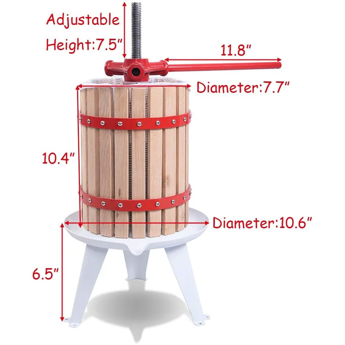 1.6 Gallon Fruit, Cider and Wine Press - Image 3