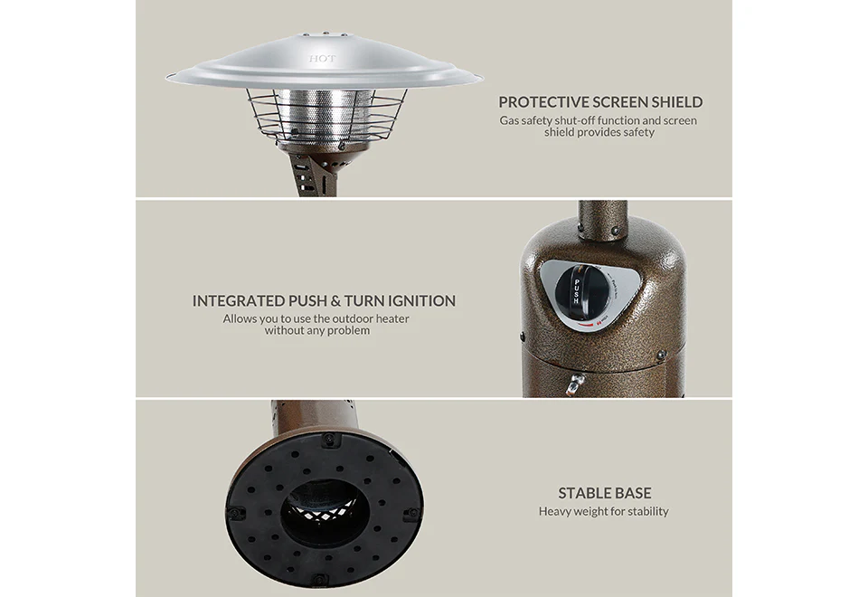 10,000 BTU Bronze Tabletop Patio Heater - Image 3