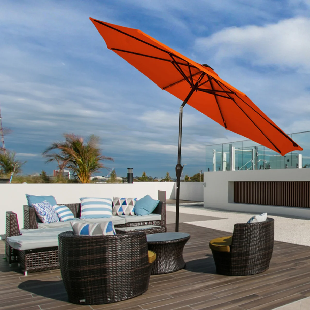 10' Cantilever Patio Umbrella with Solar Powered Lights - Image 18