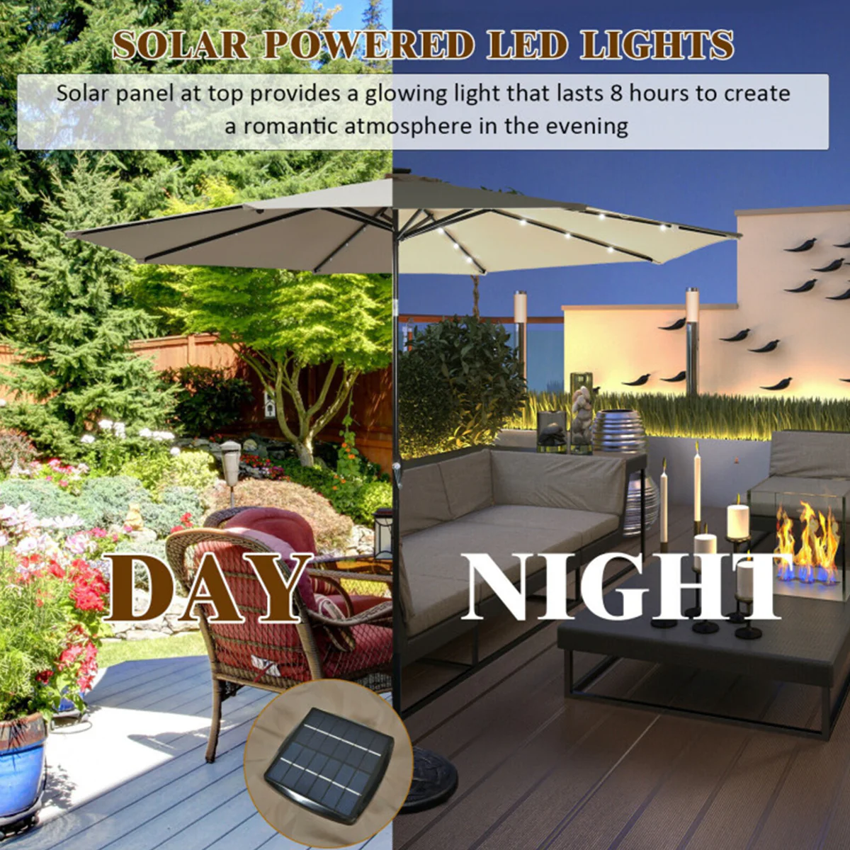 10' Cantilever Patio Umbrella with Solar Powered Lights - Image 32