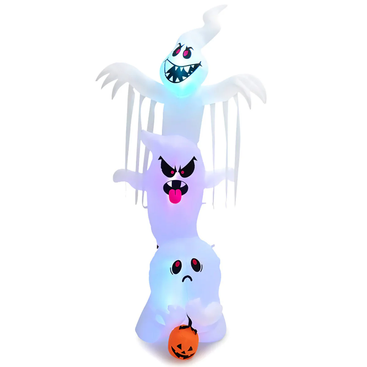 10' Inflatable Halloween Overlapping Ghosts - Image 2