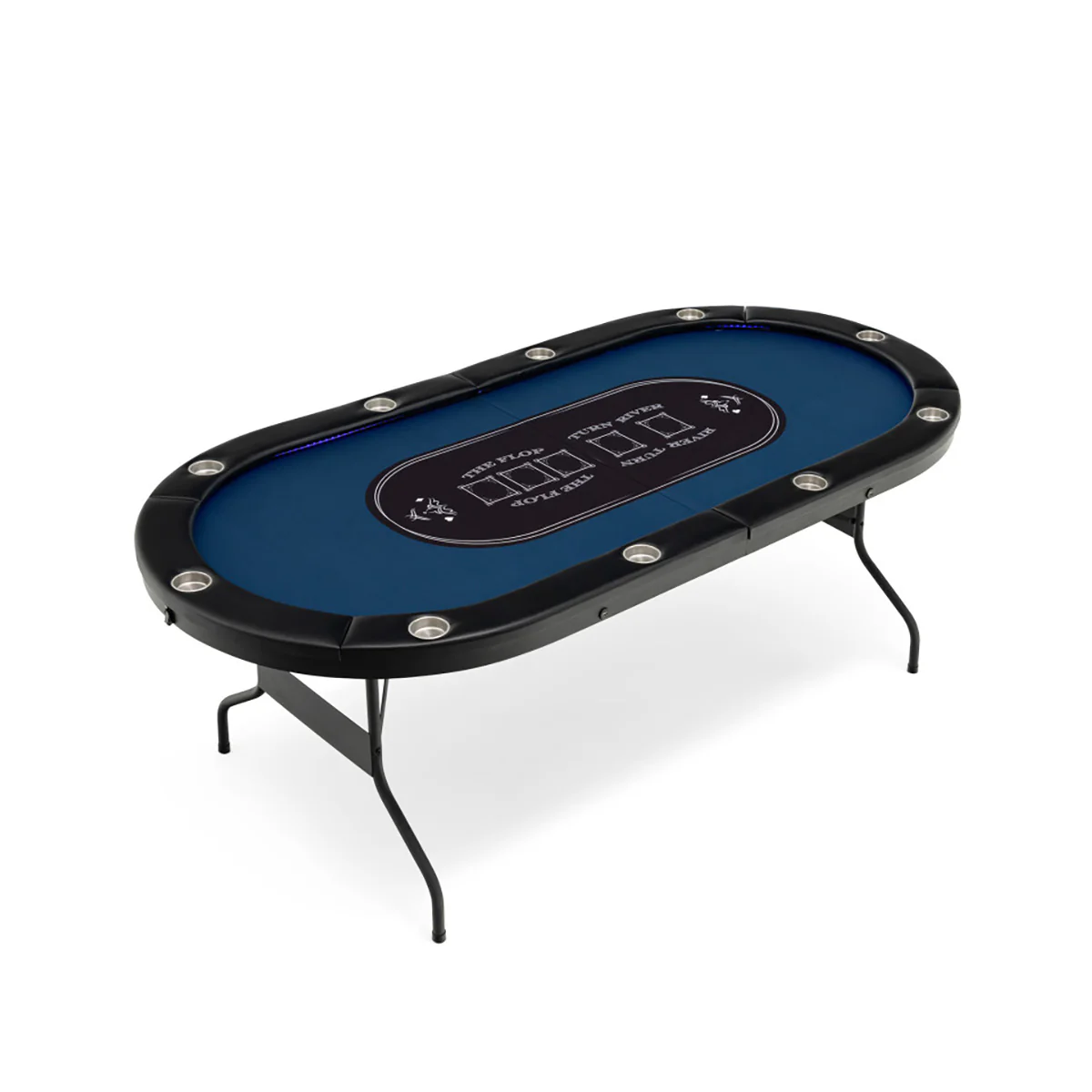 10-Player Foldable Poker Table with LED Lights - Image 10