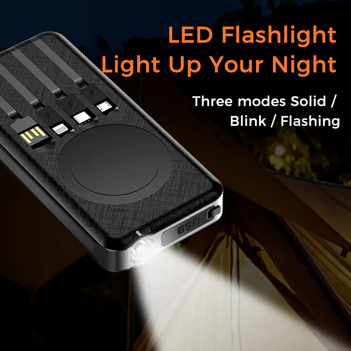 10000mAh Solar Power Bank with Wireless Charging - Image 7