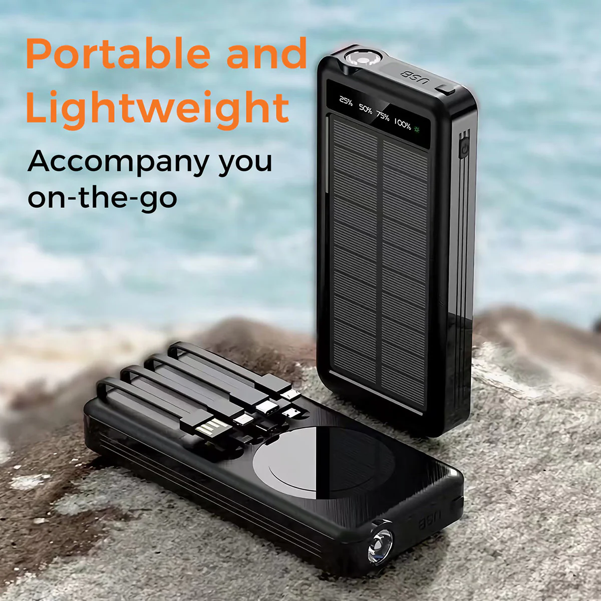 10000mAh Solar Power Bank with Wireless Charging - Image 8