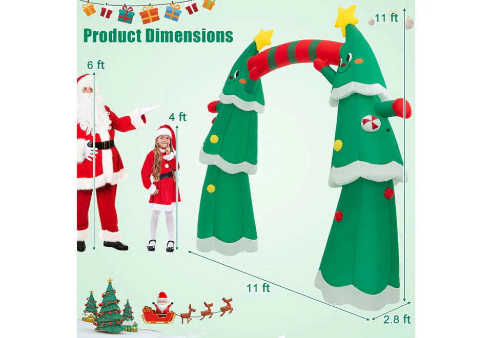 11-Ft. Inflatable Christmas Tree Archway - Image 10