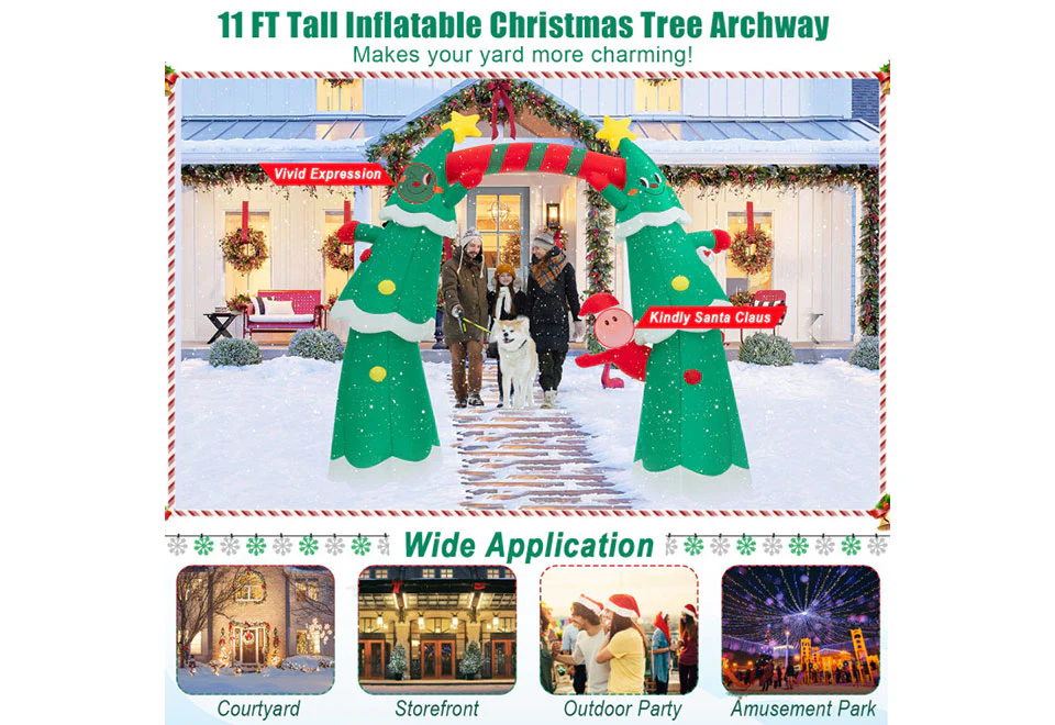 11-Ft. Inflatable Christmas Tree Archway - Image 4