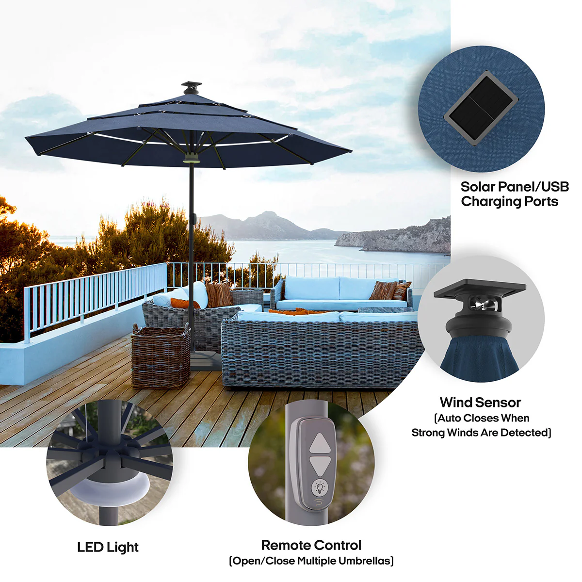 11' Smart Outdoor Umbrella - Image 12