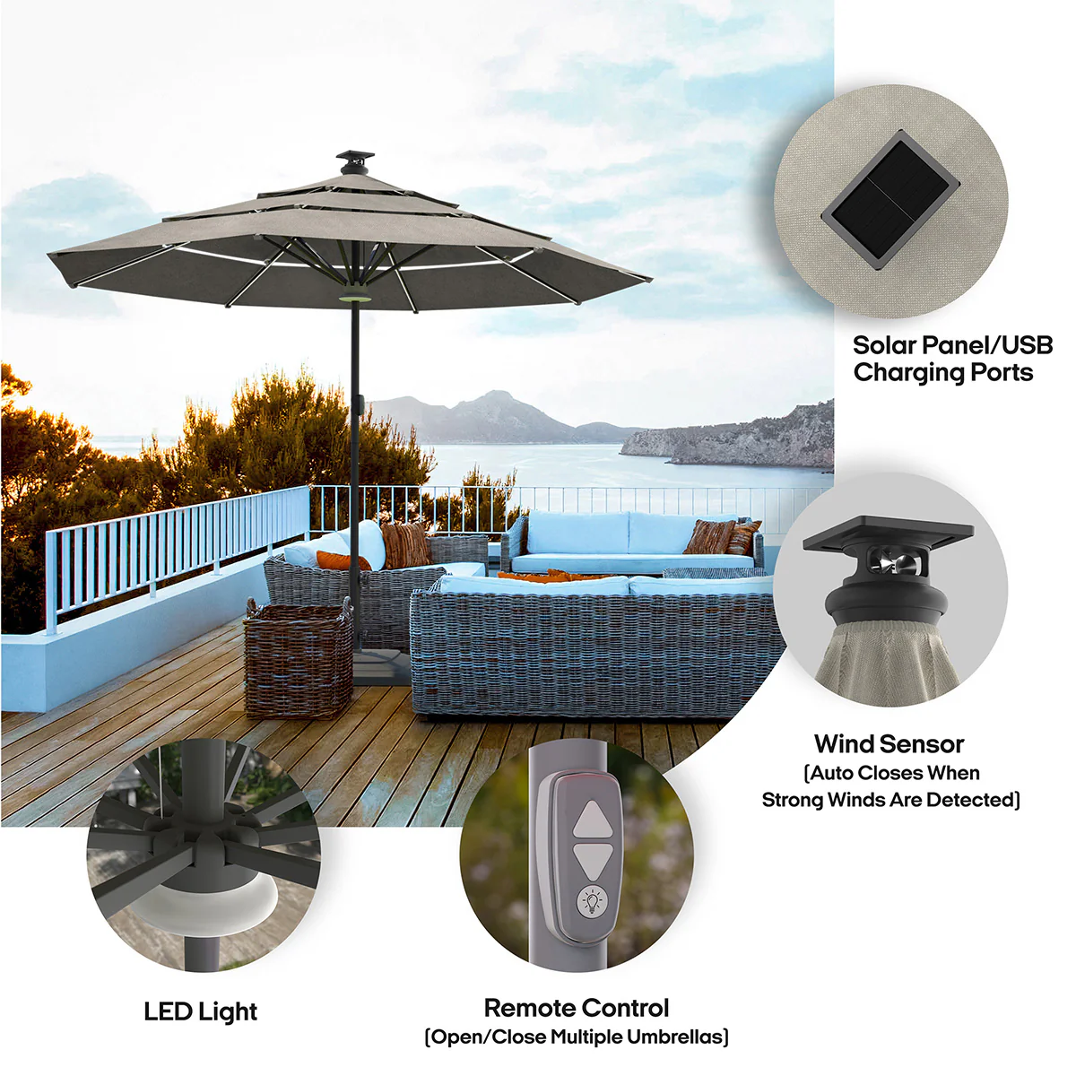 11' Smart Outdoor Umbrella - Image 22
