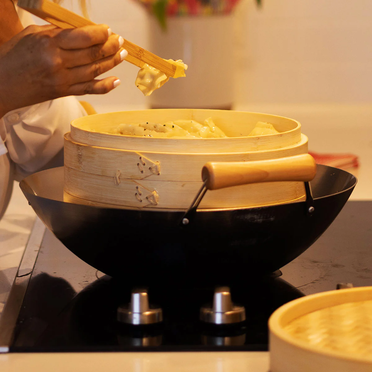 12'' 2-Tier Bamboo Steamer Baskets - Image 7