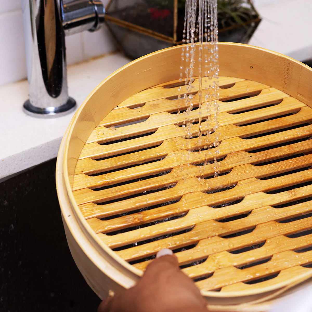 12'' 2-Tier Bamboo Steamer Baskets - Image 9