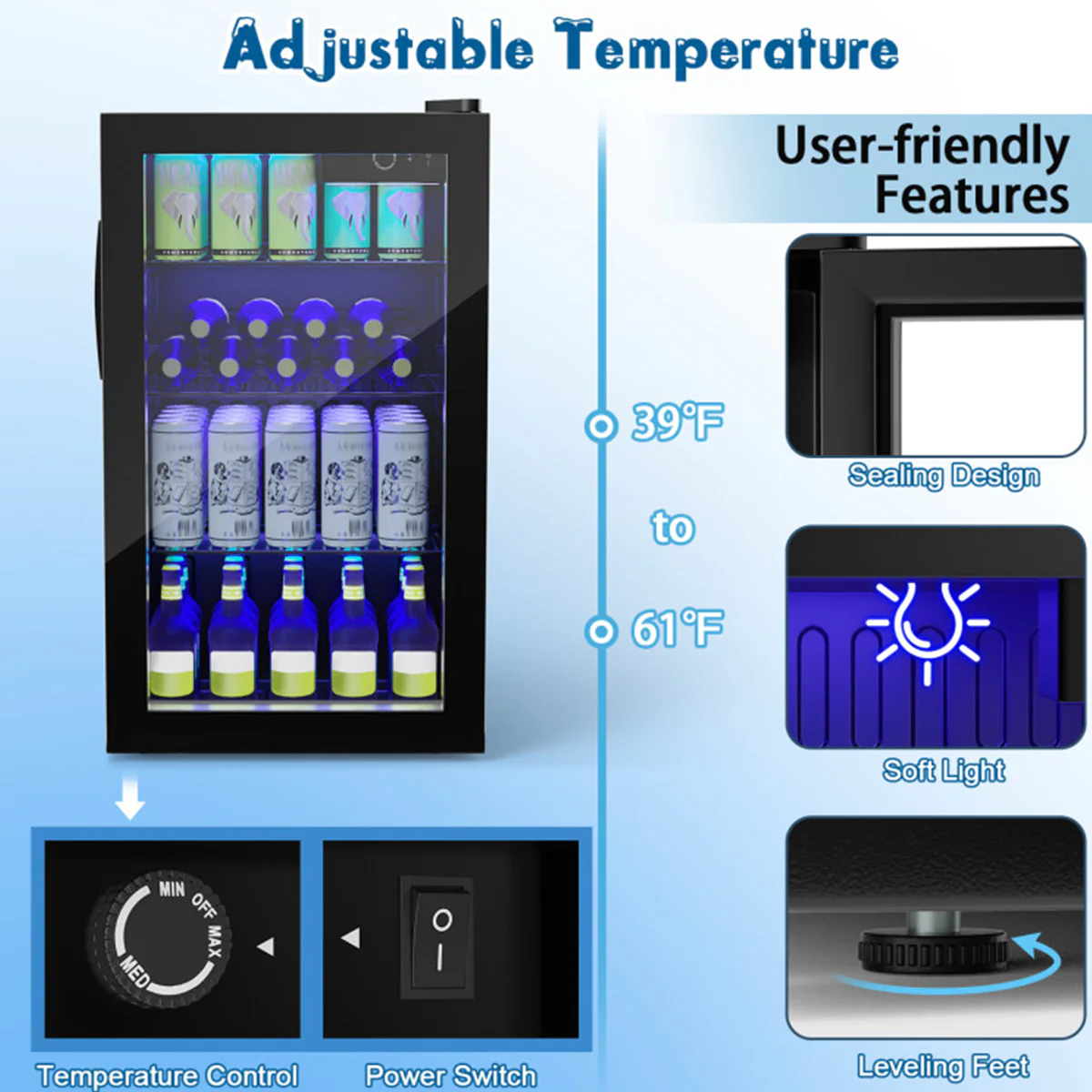 120 Can Beverage Refrigerator with Glass Door - Image 9
