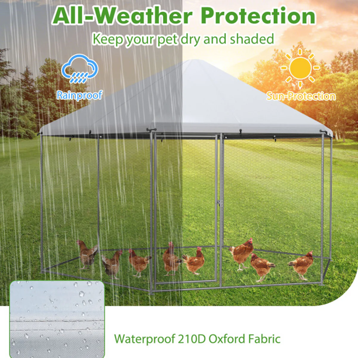 13' Wire Mesh Hexagonal Chicken Coop - Image 3