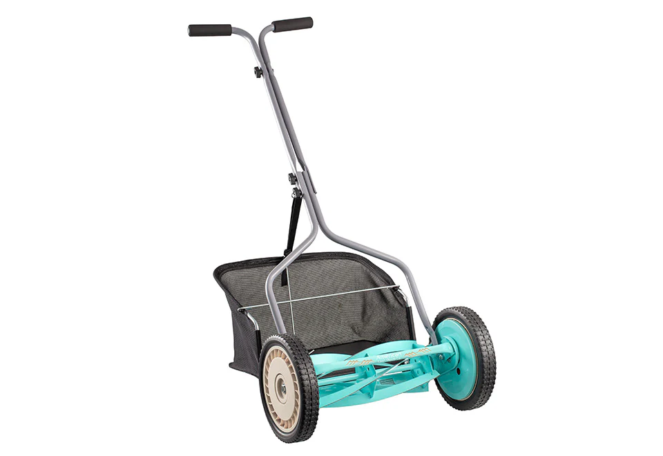 14'' 5-Blade Push Reel Lawn Mover with Grass Catcher - Image 2
