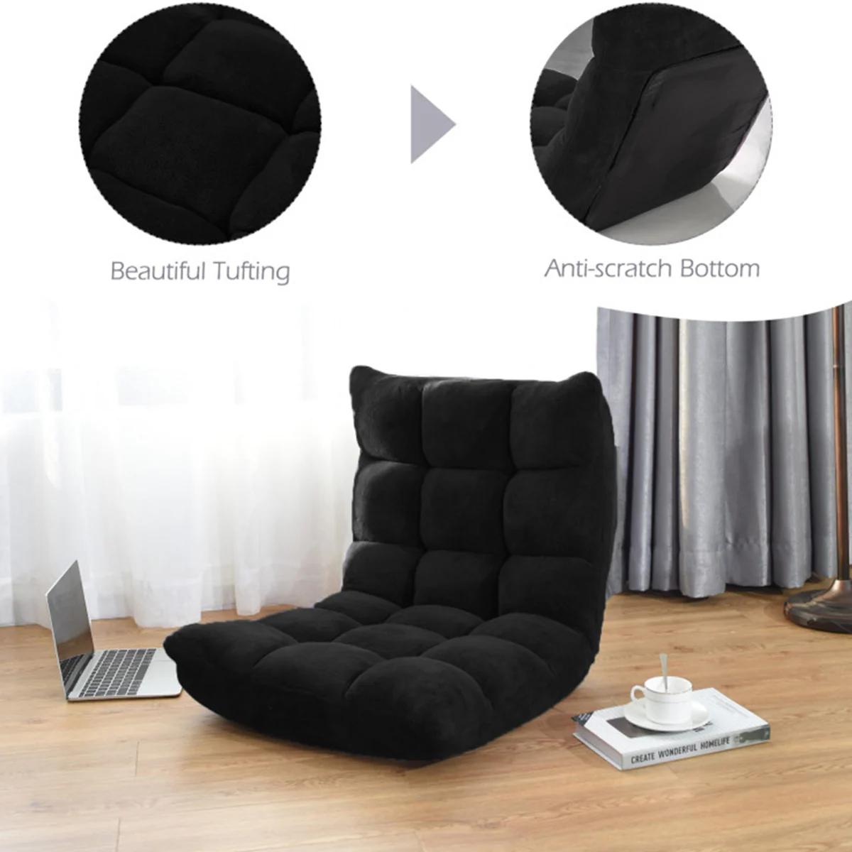 14-Position Adjustable Cushioned Floor Chair - Image 17