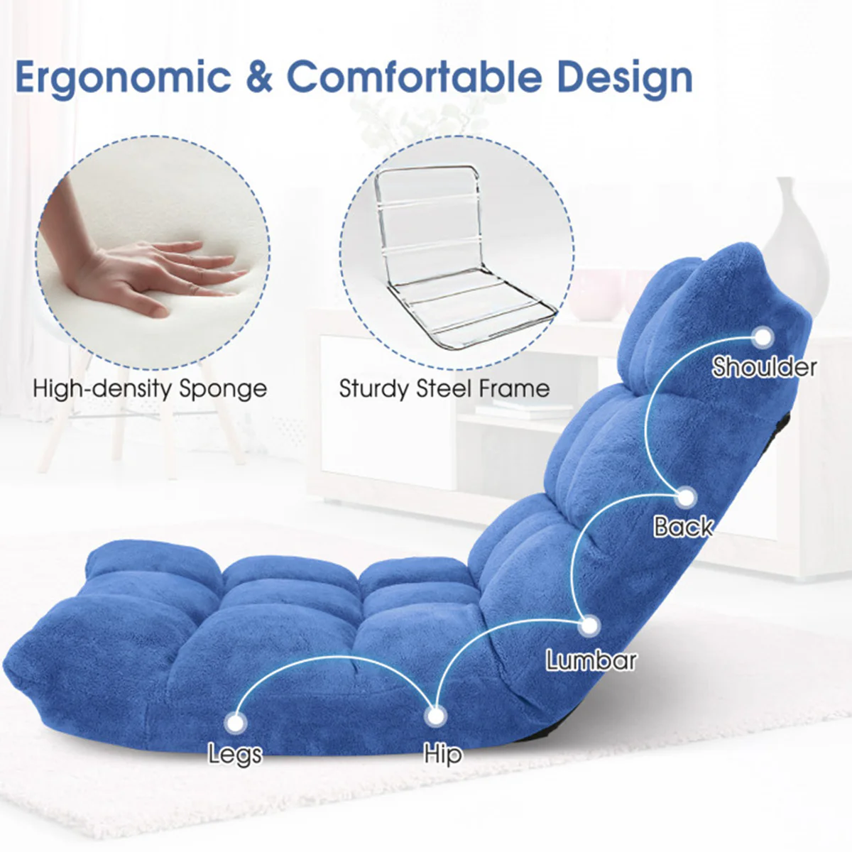 14-Position Adjustable Cushioned Floor Chair - Image 24