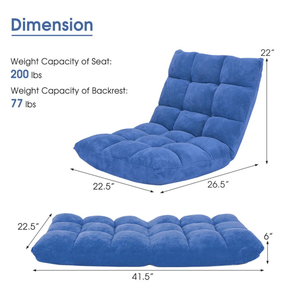 14-Position Adjustable Cushioned Floor Chair - Image 30