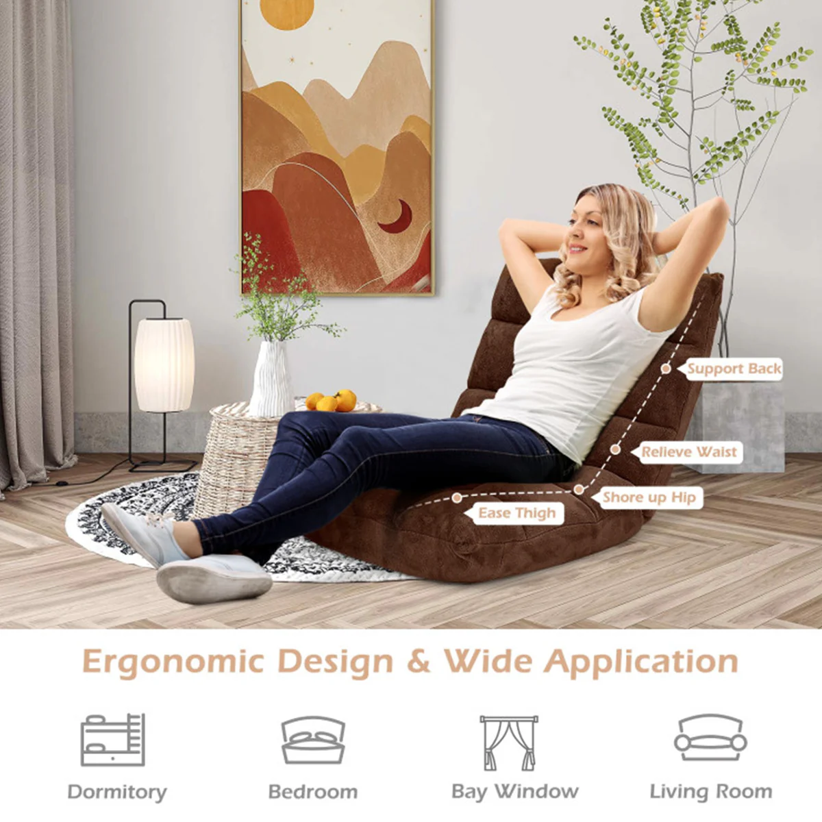 14-Position Adjustable Cushioned Floor Chair - Image 37