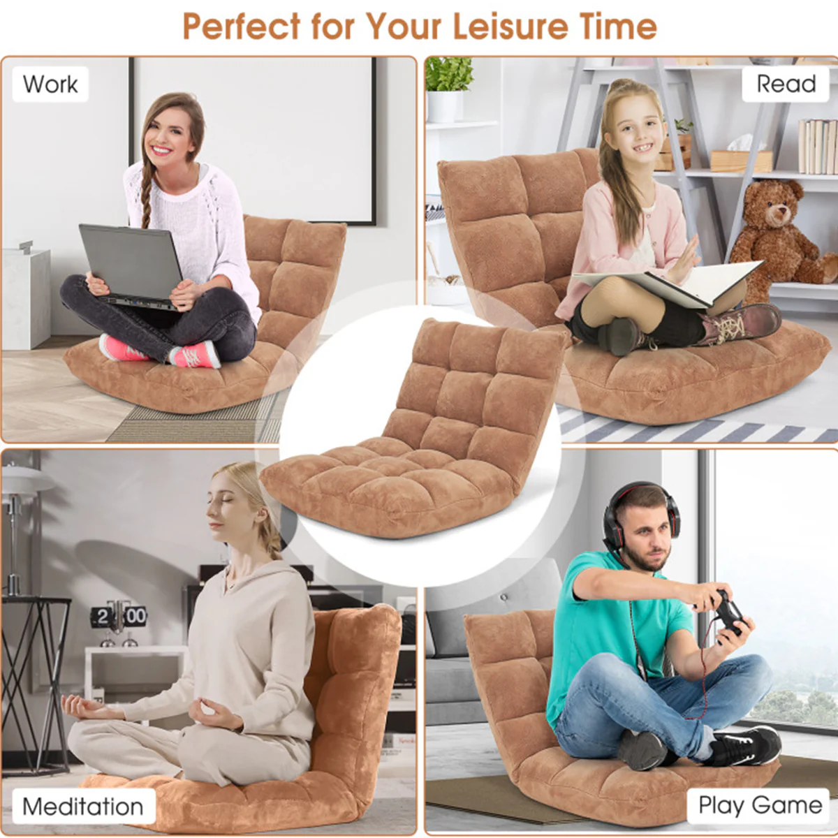 14-Position Adjustable Cushioned Floor Chair - Image 4