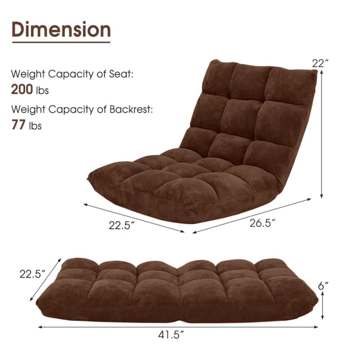 14-Position Adjustable Cushioned Floor Chair - Image 42