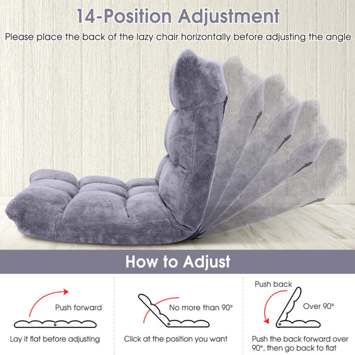 14-Position Adjustable Cushioned Floor Chair - Image 44