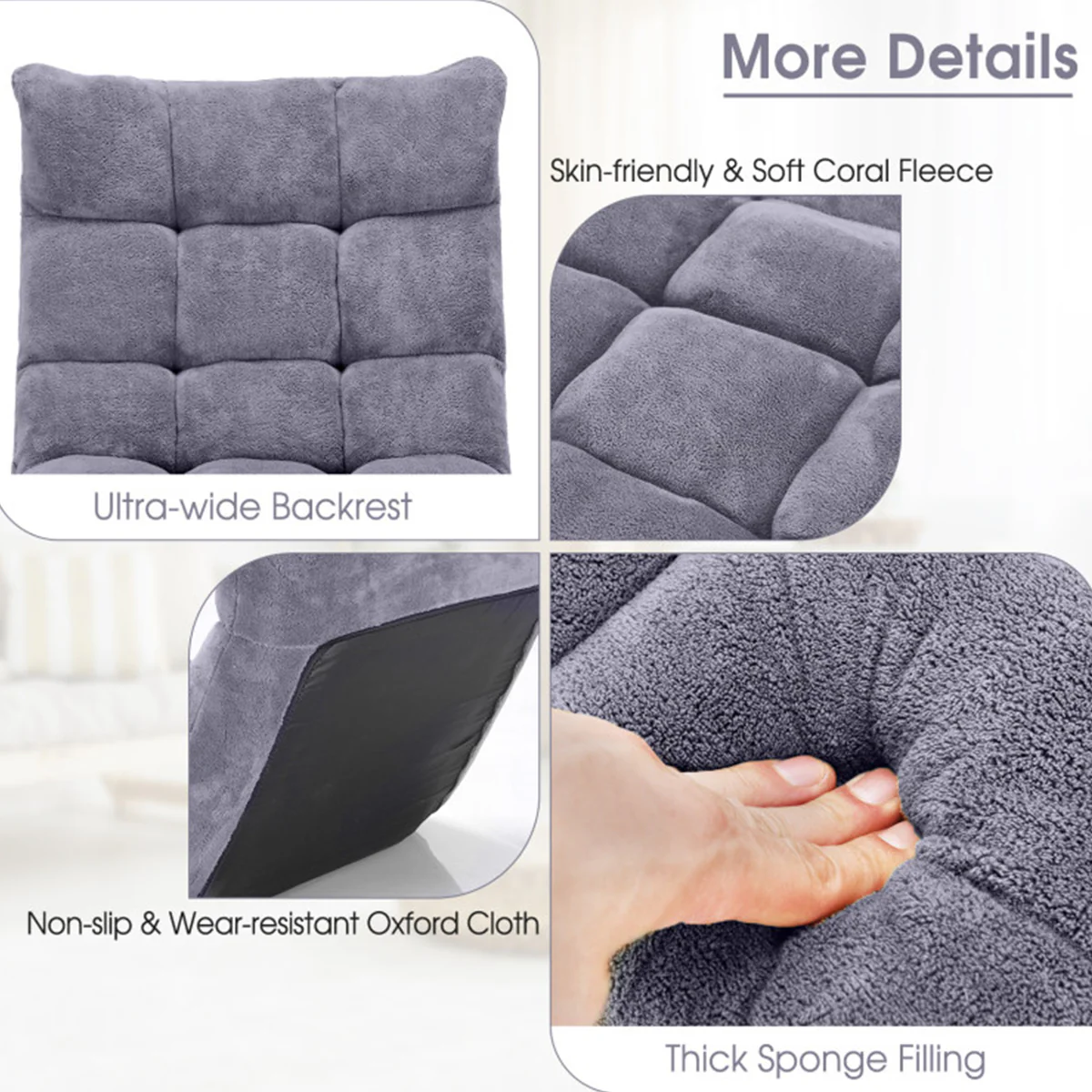 14-Position Adjustable Cushioned Floor Chair - Image 48