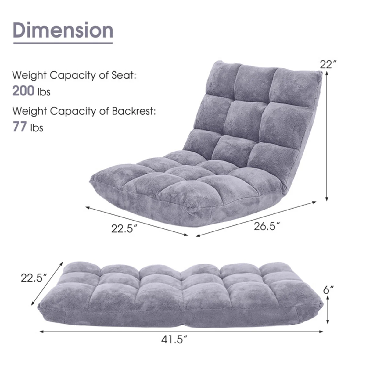 14-Position Adjustable Cushioned Floor Chair - Image 53