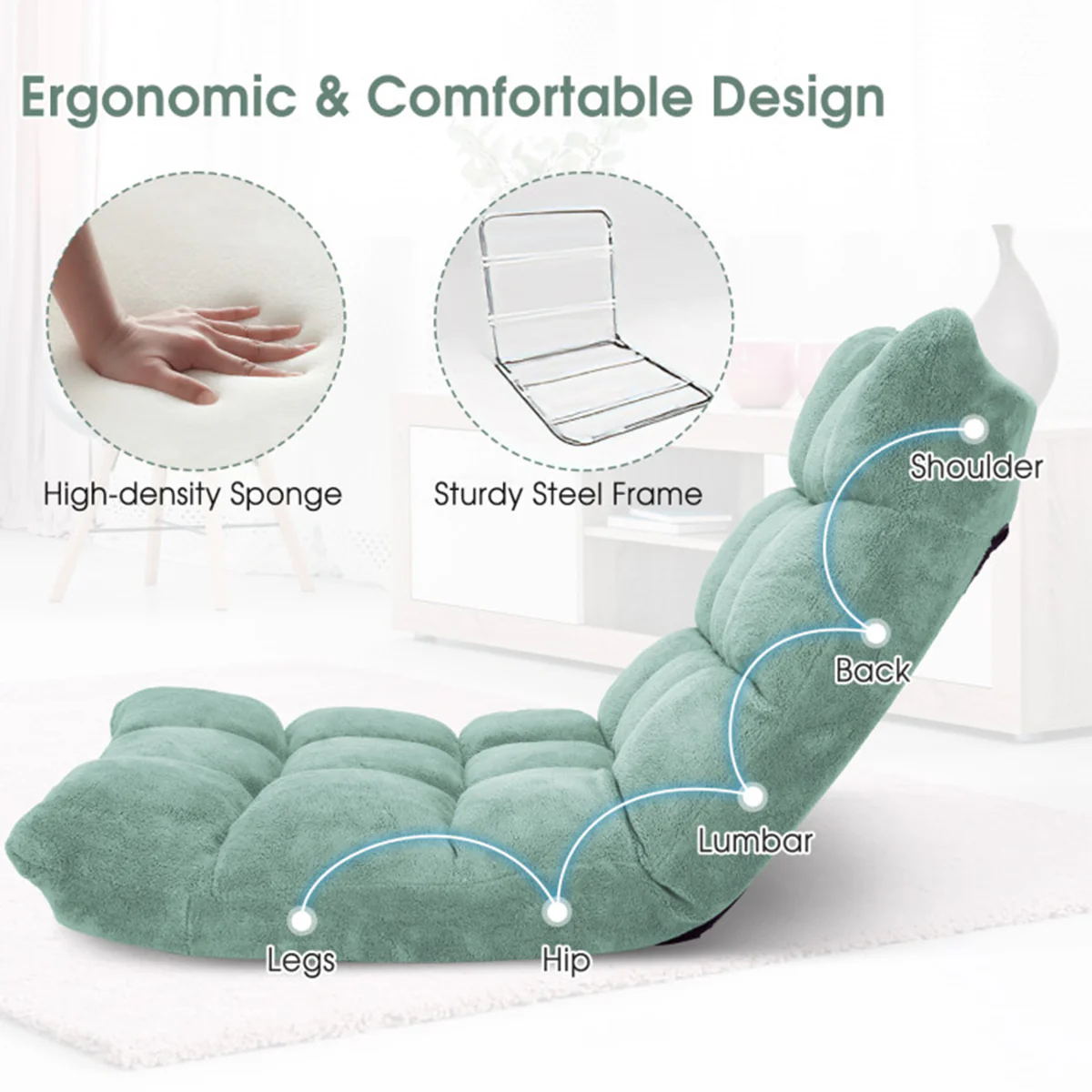 14-Position Adjustable Cushioned Floor Chair - Image 58