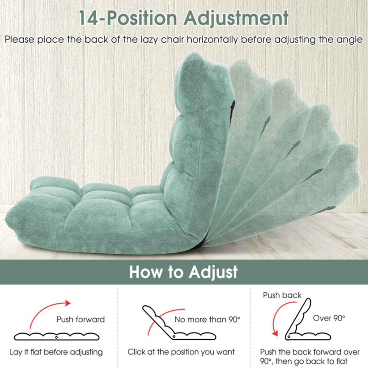 14-Position Adjustable Cushioned Floor Chair - Image 59