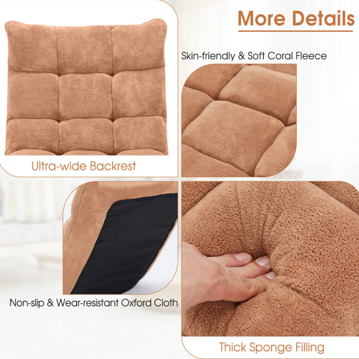 14-Position Adjustable Cushioned Floor Chair - Image 6