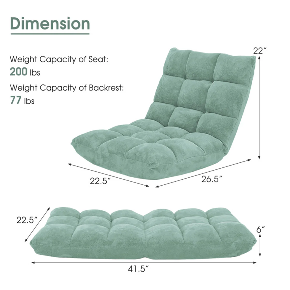 14-Position Adjustable Cushioned Floor Chair - Image 61