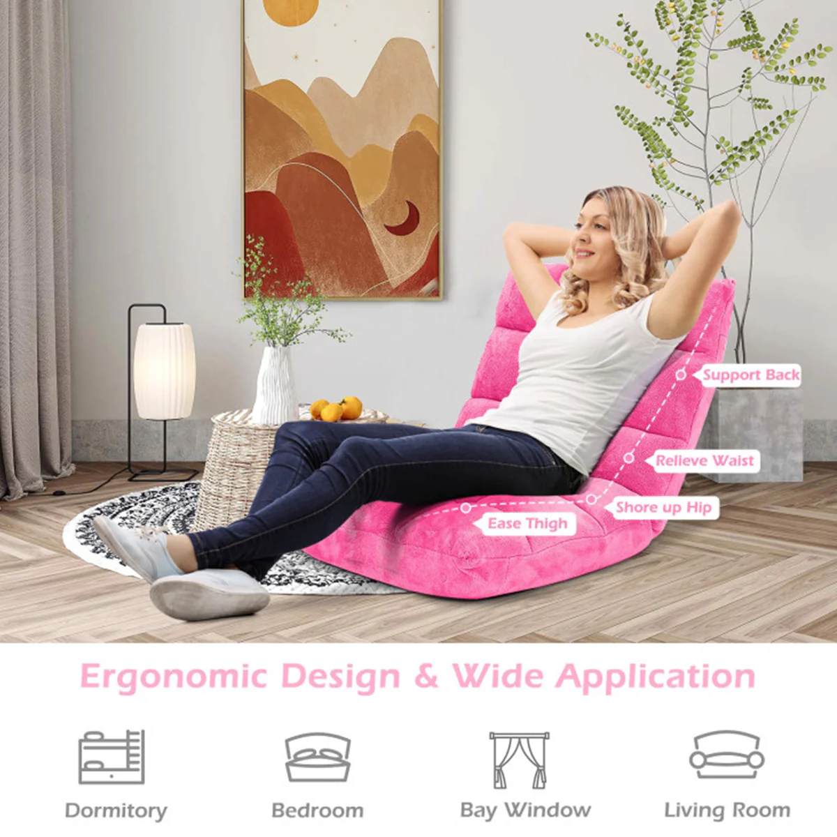 14-Position Adjustable Cushioned Floor Chair - Image 66