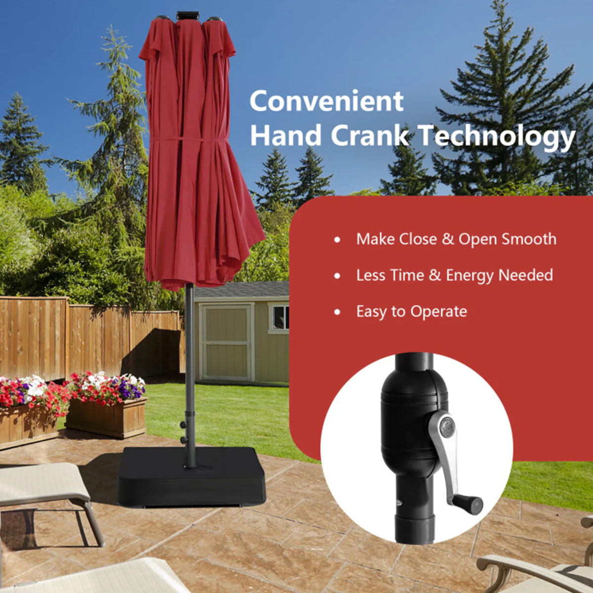 15' Double-Sided Patio Umbrella with Solar Powered LED Lights - Image 22