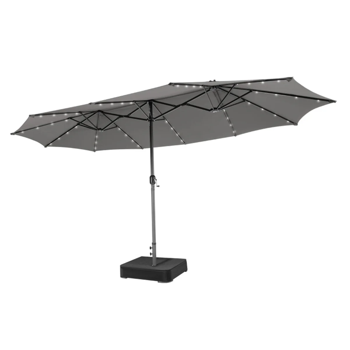 15' Double-Sided Patio Umbrella with Solar Powered LED Lights - Image 30