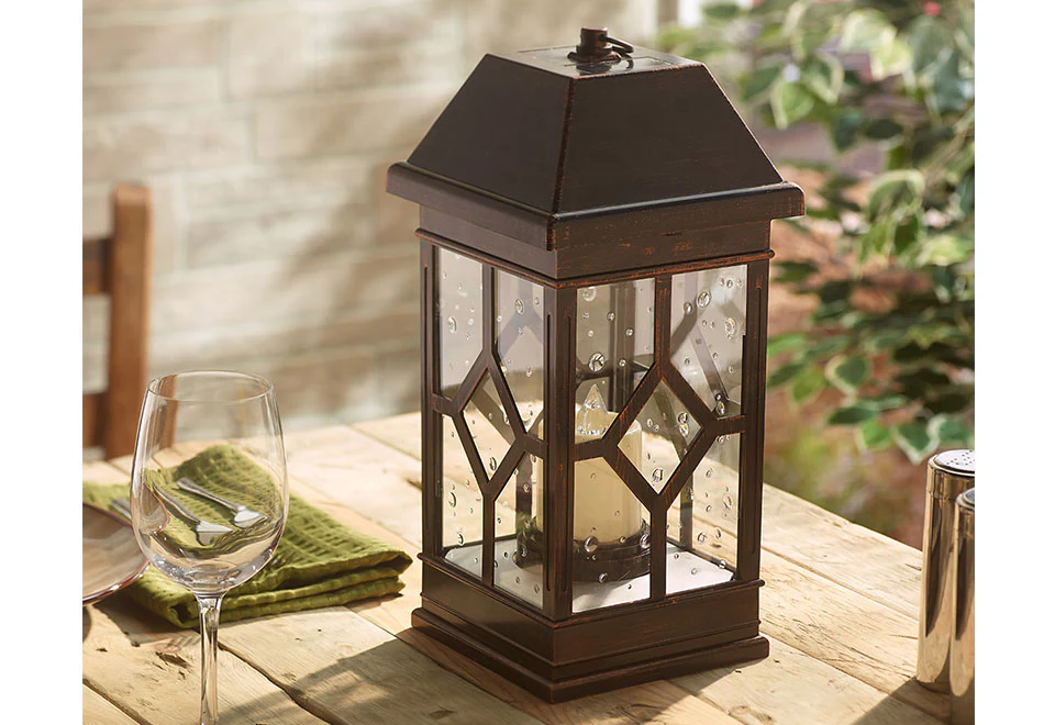 15" Solar Powered Candle Lantern - Image 3