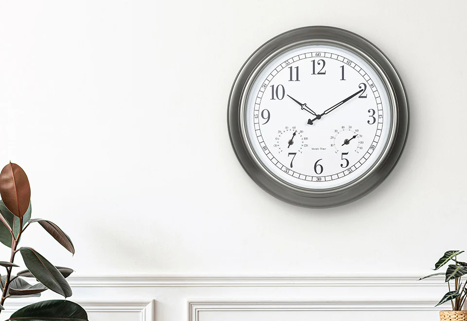 18'' Atomic Outdoor Clock with Thermometer and Humidity - Image 7