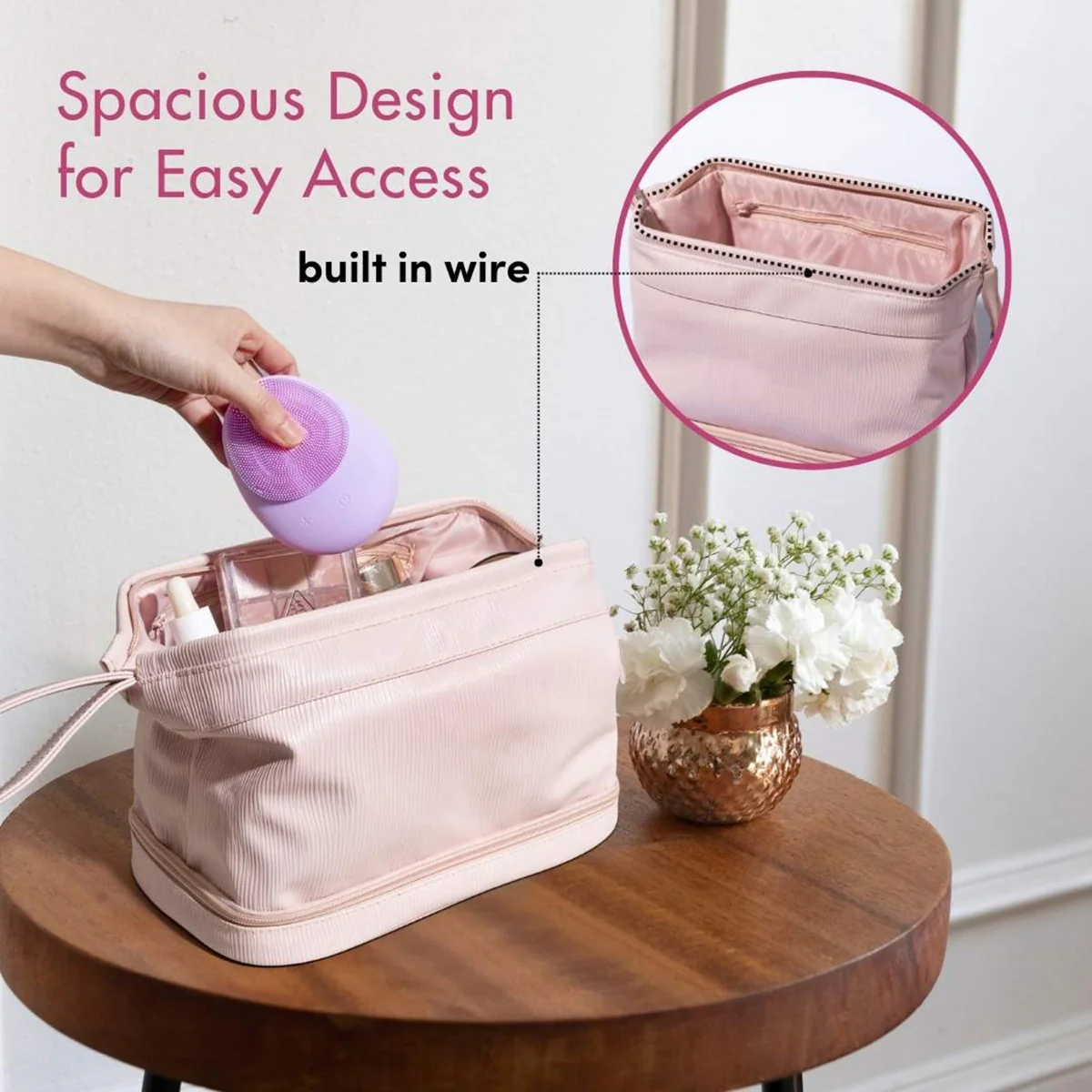 2-in-1 Cosmetic Case with Makeup Brush Compartment - Image 13