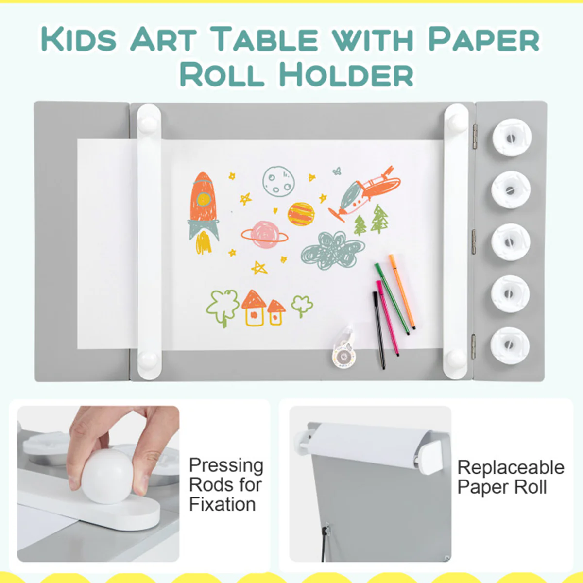 2-in-1 Kids Art Table and Easel Set with Chairs - Image 4