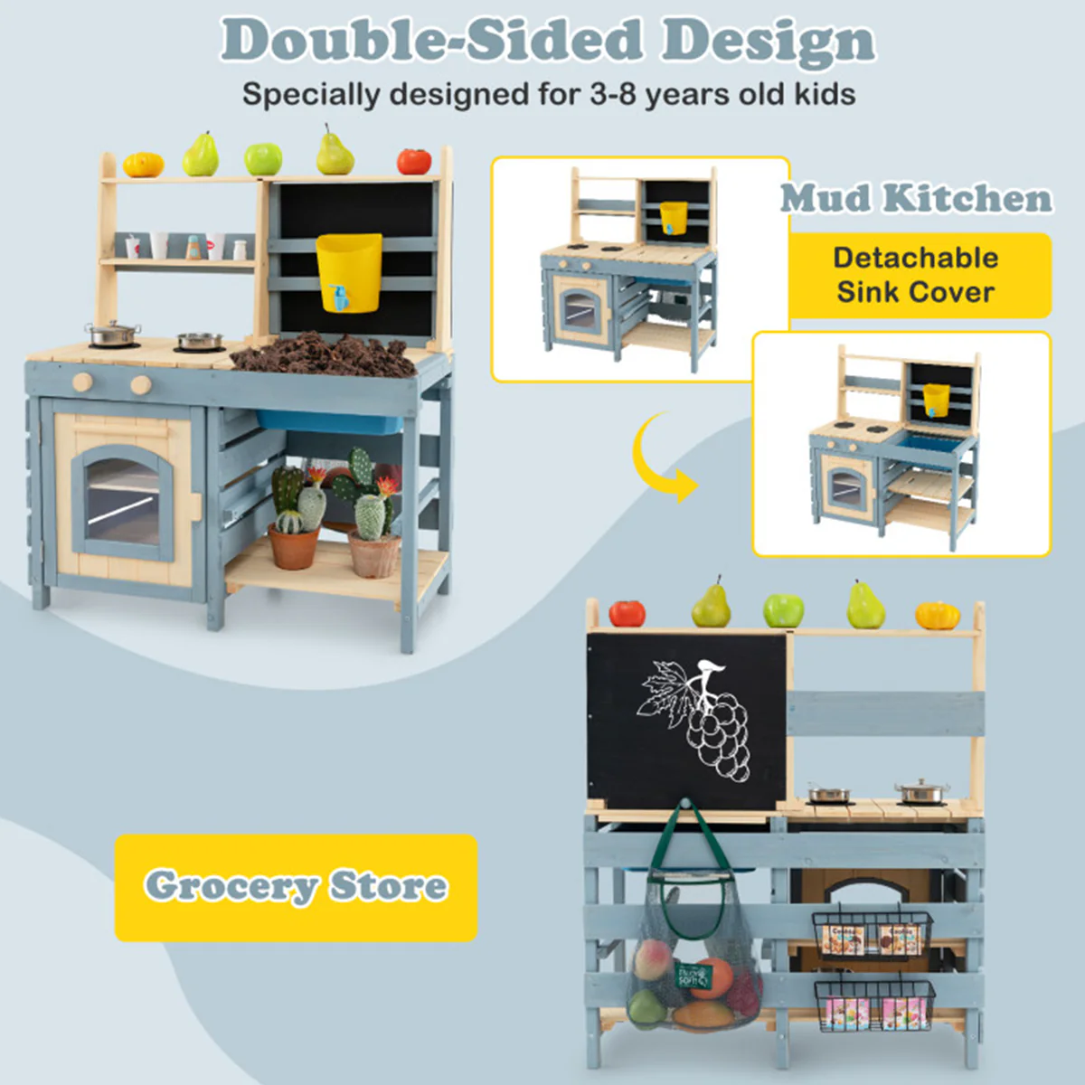 2-in-1 Outdoor Mud Kitchen - Image 5