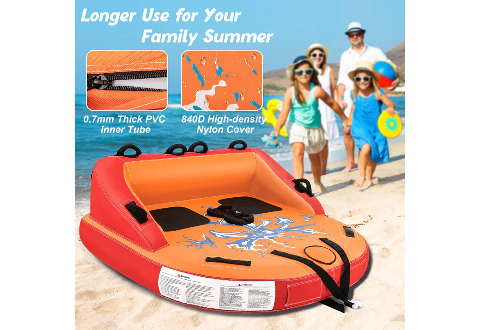 2 Person Water Sport Inflatable Towable Tubes for Boating - Image 4