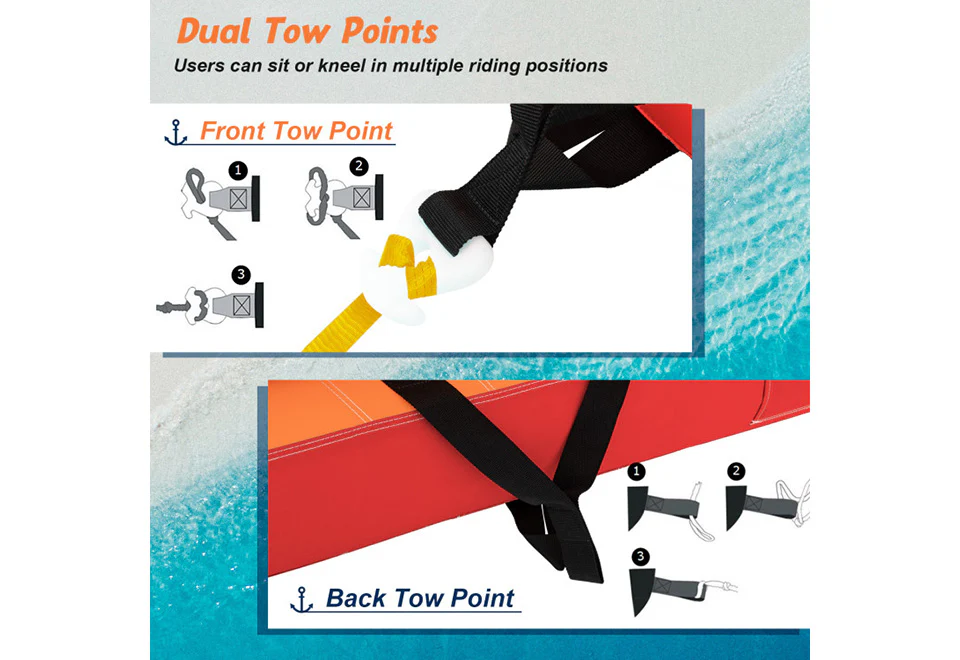 2 Person Water Sport Inflatable Towable Tubes for Boating - Image 7