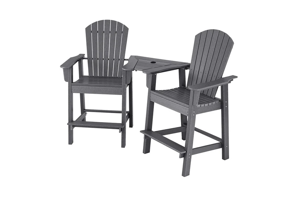 2-Piece Tall Adirondack Chairs with Middle Connecting Tray - Image 6