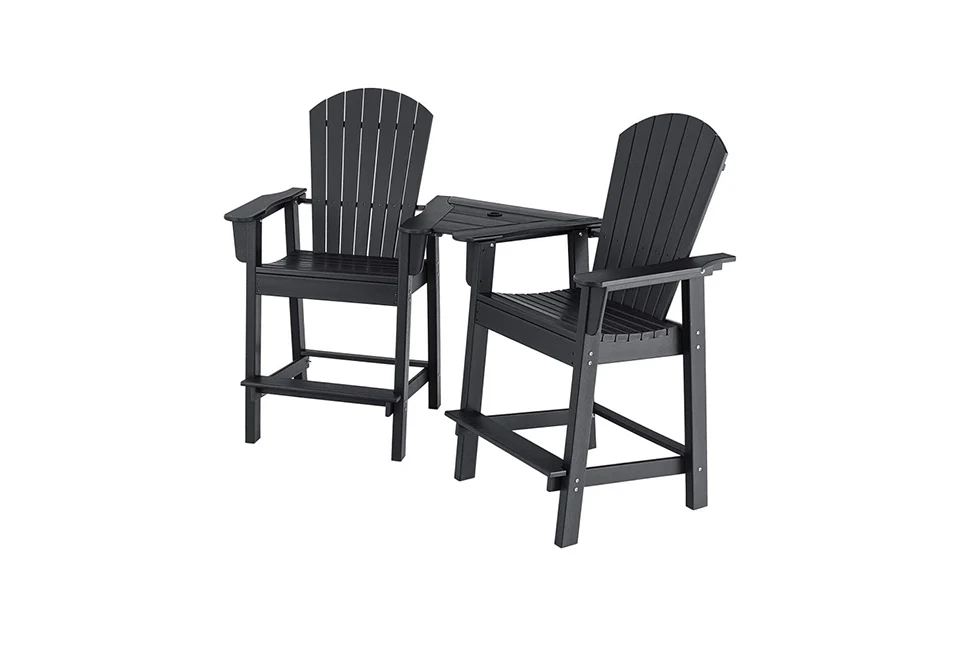 2-Piece Tall Adirondack Chairs with Middle Connecting Tray - Image 7