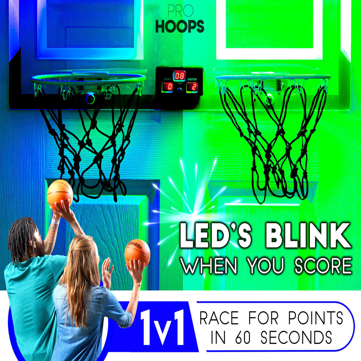 2-Player Light-Up Basketball Hoop - Image 3