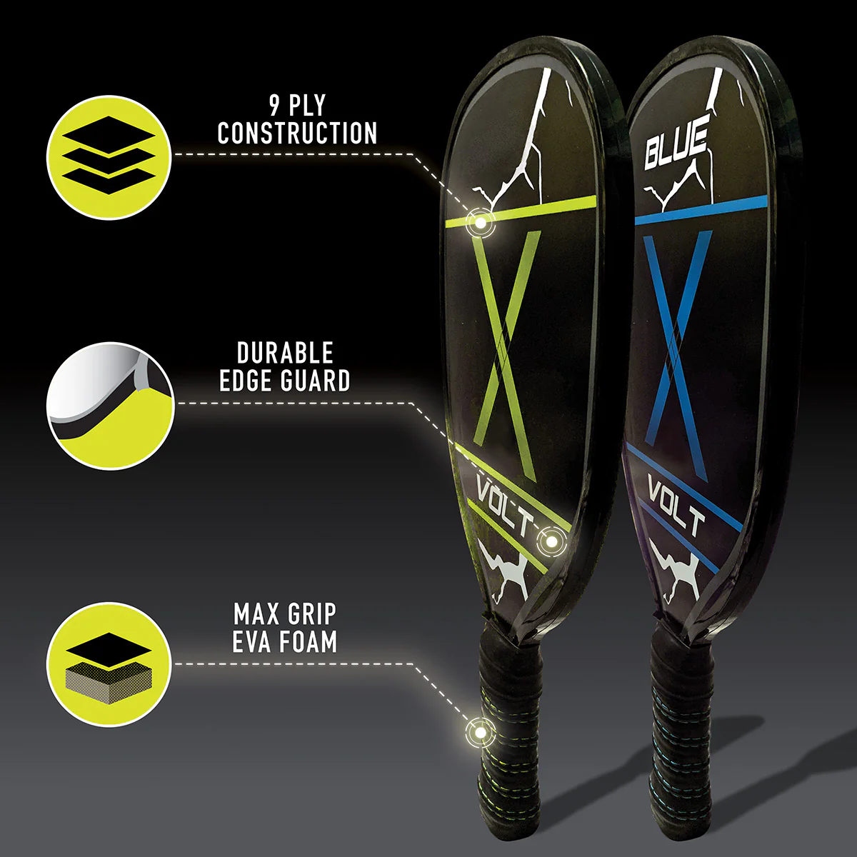 2 Player Wooden Pickleball Paddle Set - Image 3