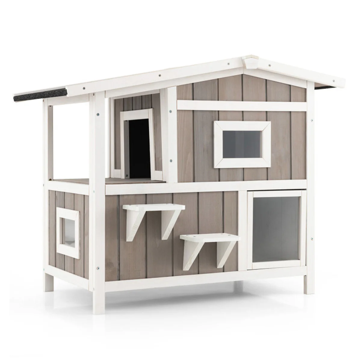 2-Story Wooden Outdoor Feral Cat House - Image 9