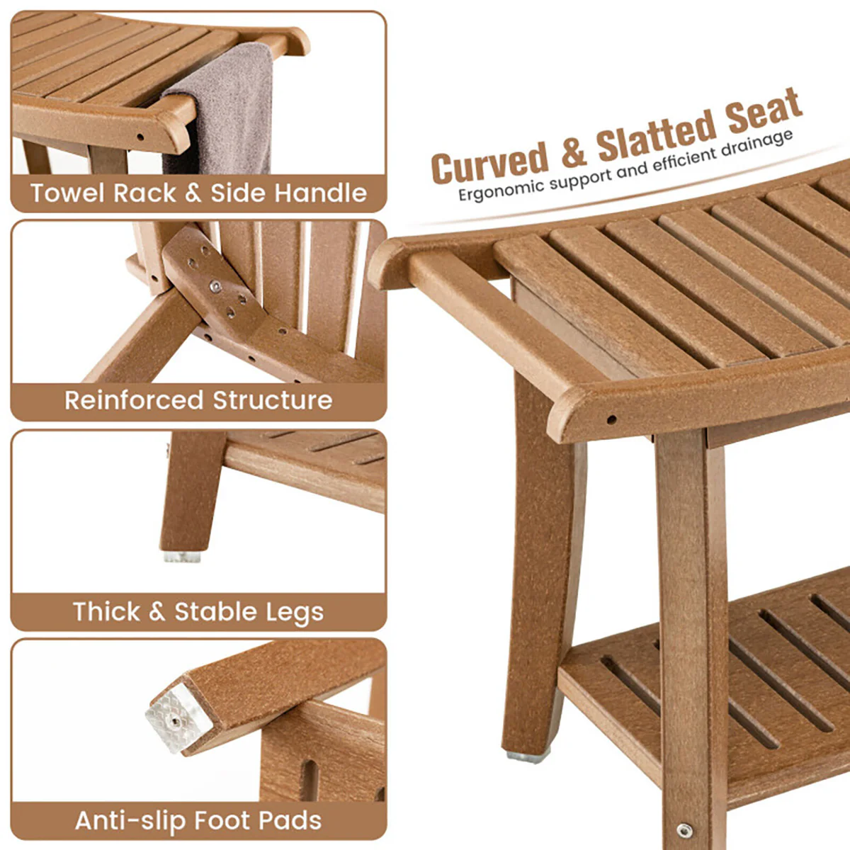 2-Tier Bathroom Shower Bench - Image 19
