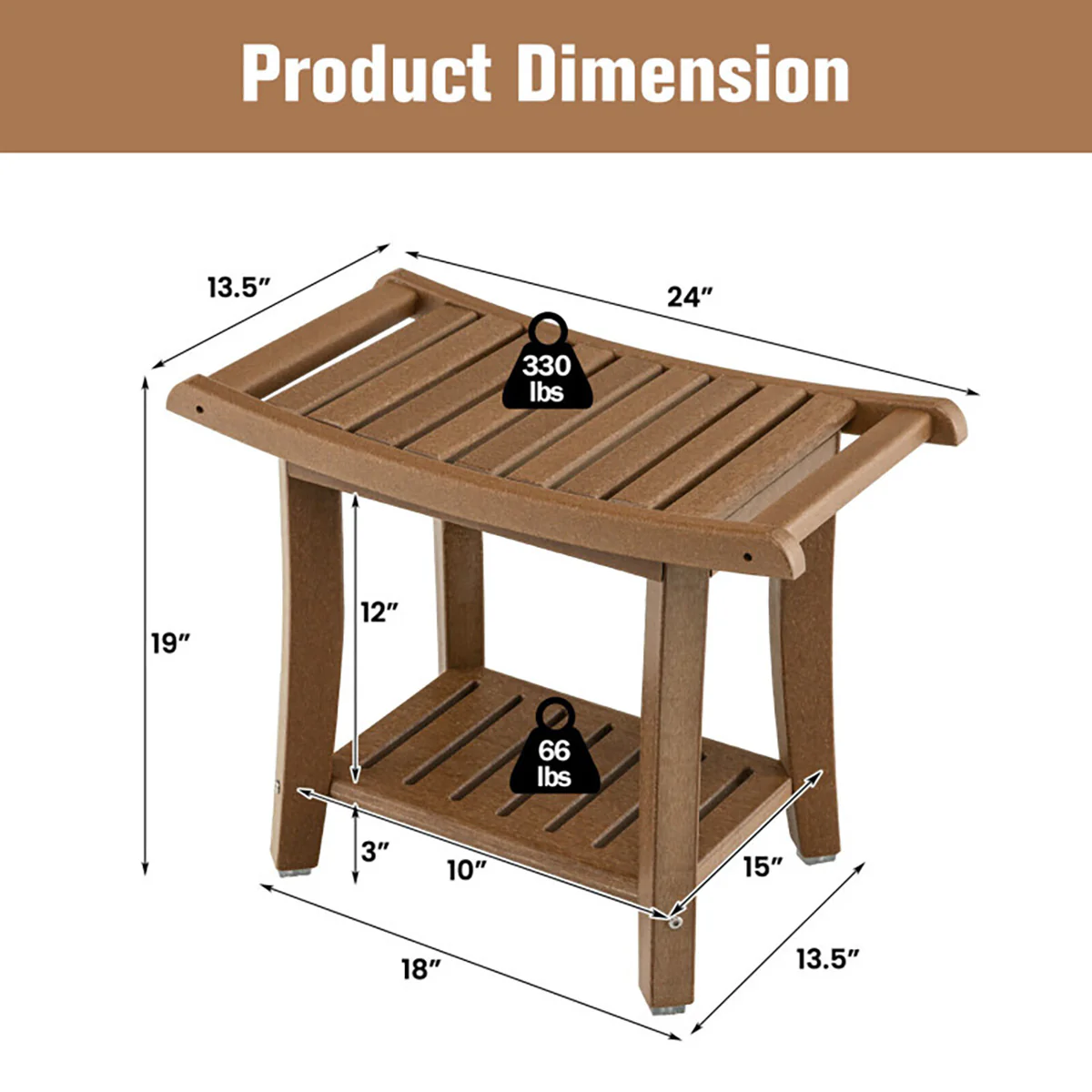 2-Tier Bathroom Shower Bench - Image 21
