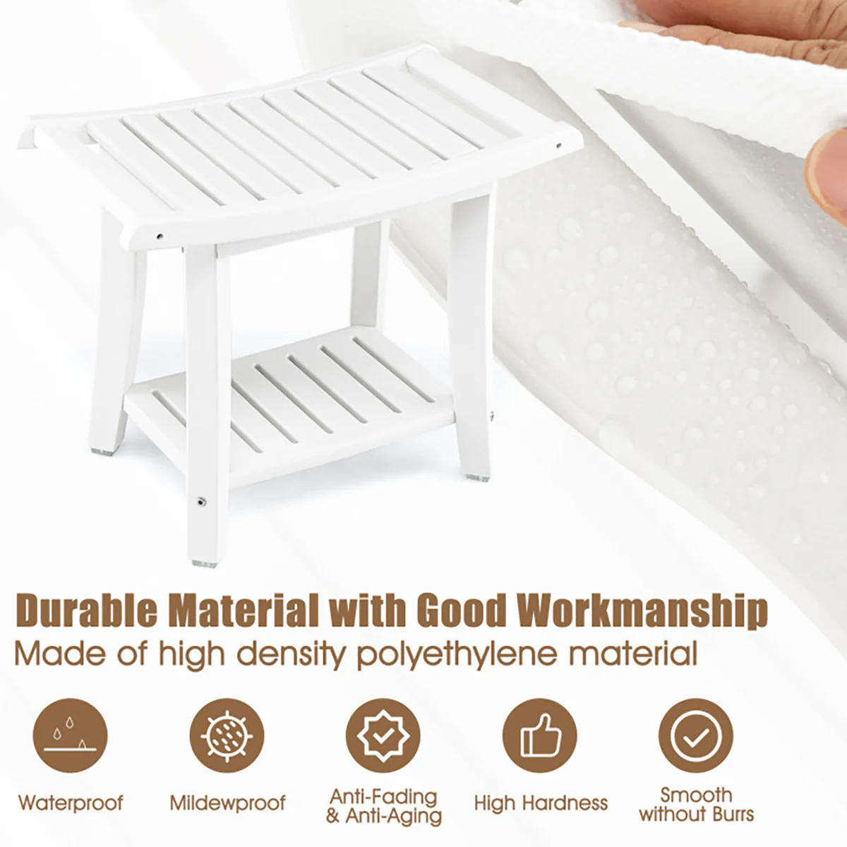 2-Tier Bathroom Shower Bench - Image 6