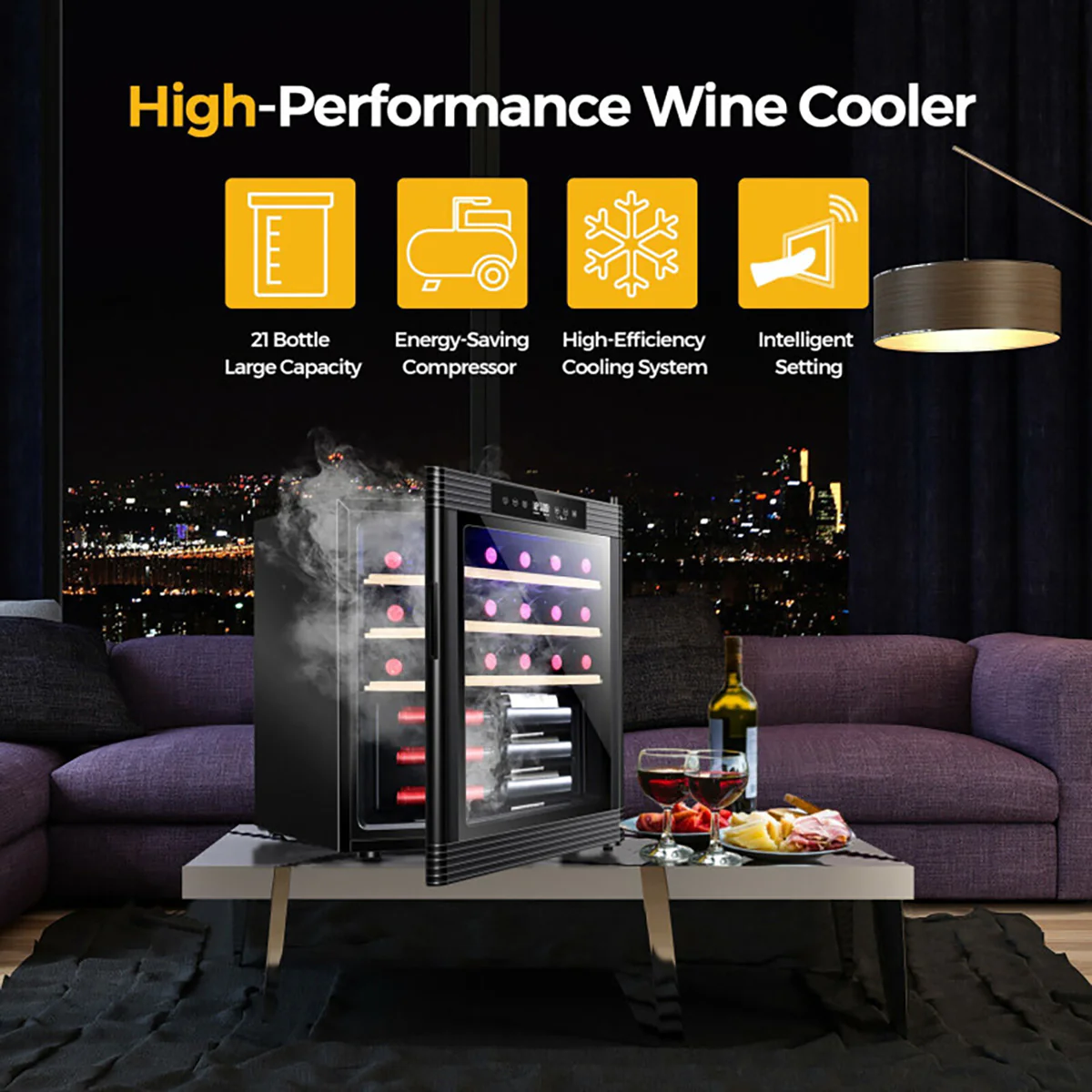 21 Bottle Compressor Wine Cooler Refrigerator - Image 2