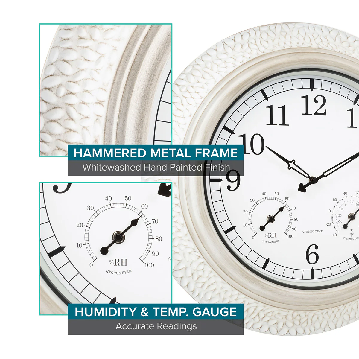 21'' Indoor-Outdoor Atomic Wall Clock - Image 7